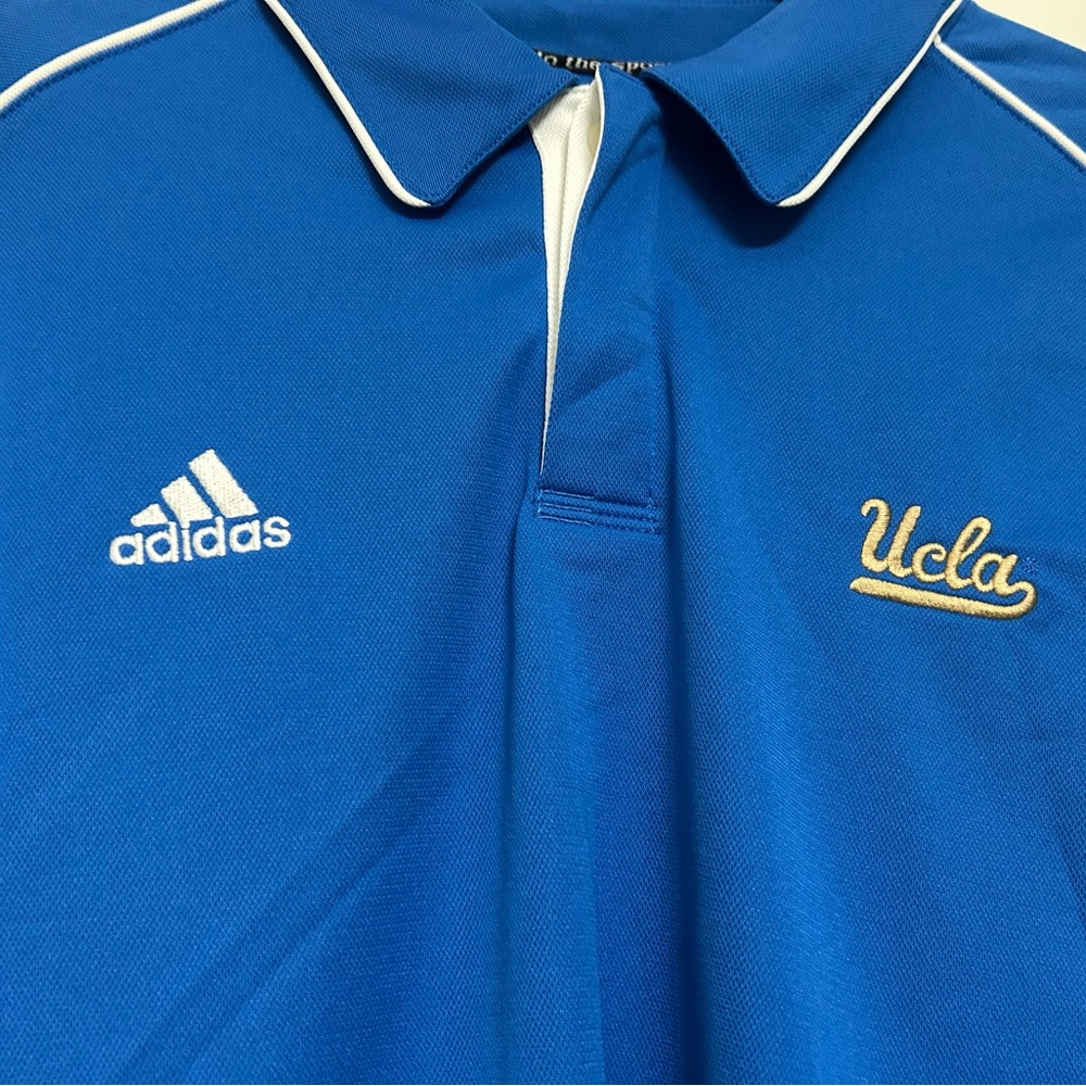 Adidas Men’s Blue UCLA Long Sleeve Polo, size XL
